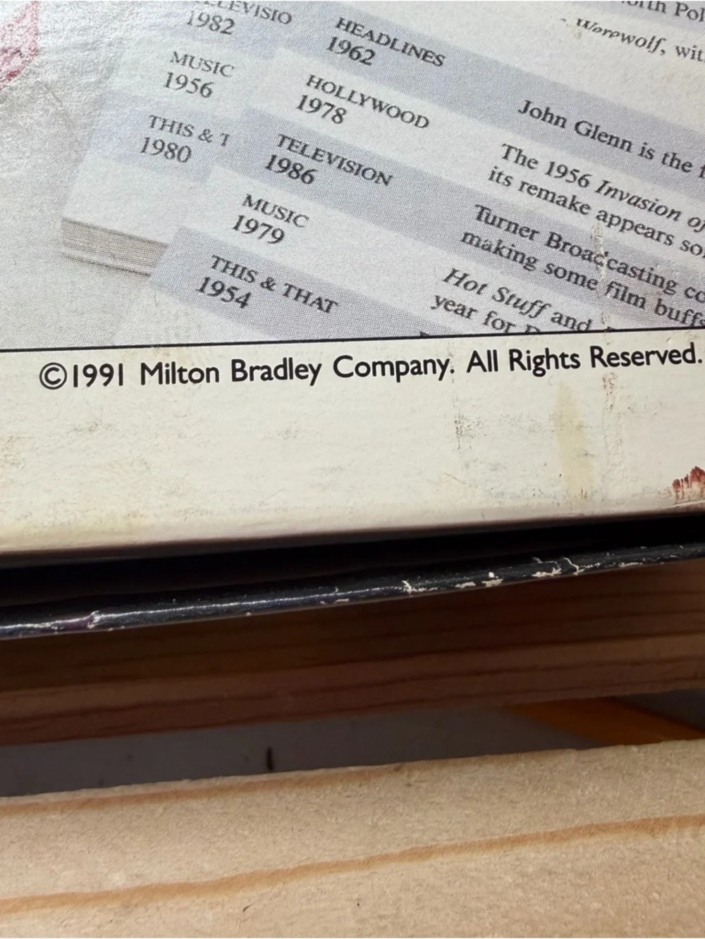 Times To Remember Board Game Party Milton Bradley Made In USA Used Vintage 1991